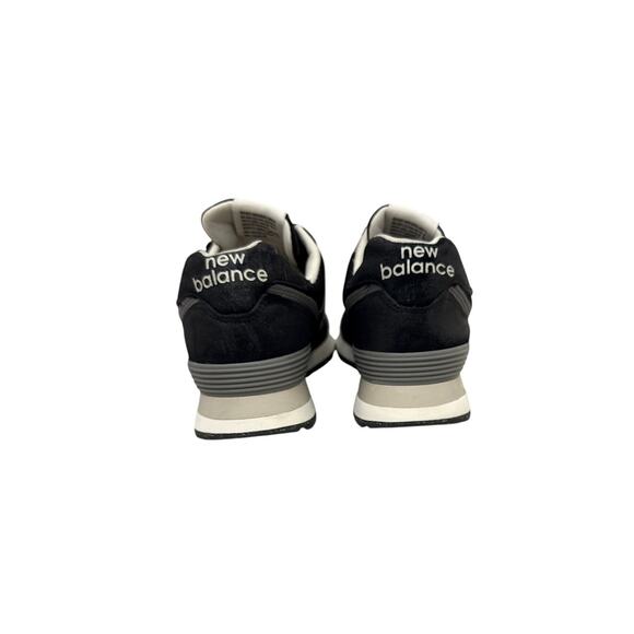 New Balance Shoes 574 Black White Gray Suede Sneakers Size Men's 8.5 - Picture 4 of 6
